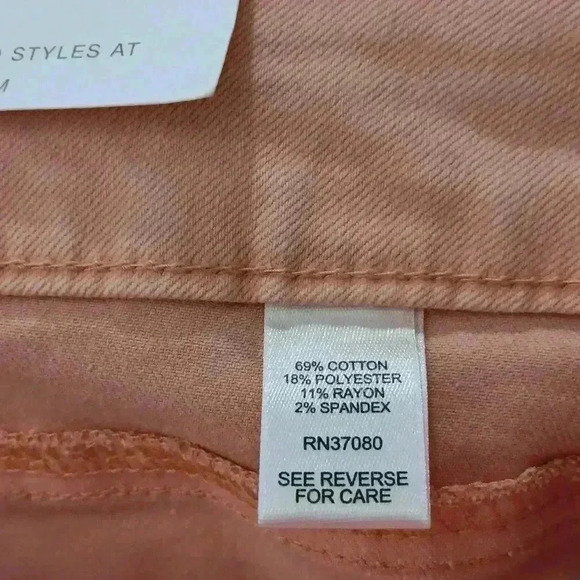 CATO WOMENS PETITE CORAL‎ FLARE JEANS CORAL-PINK - Picture 6 of 6